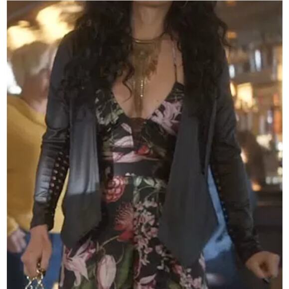 Katie May Black Cocktail Jumpsuit LARGE Halter Wide Leg Split Hem Party $285 NEW - Picture 4 of 10